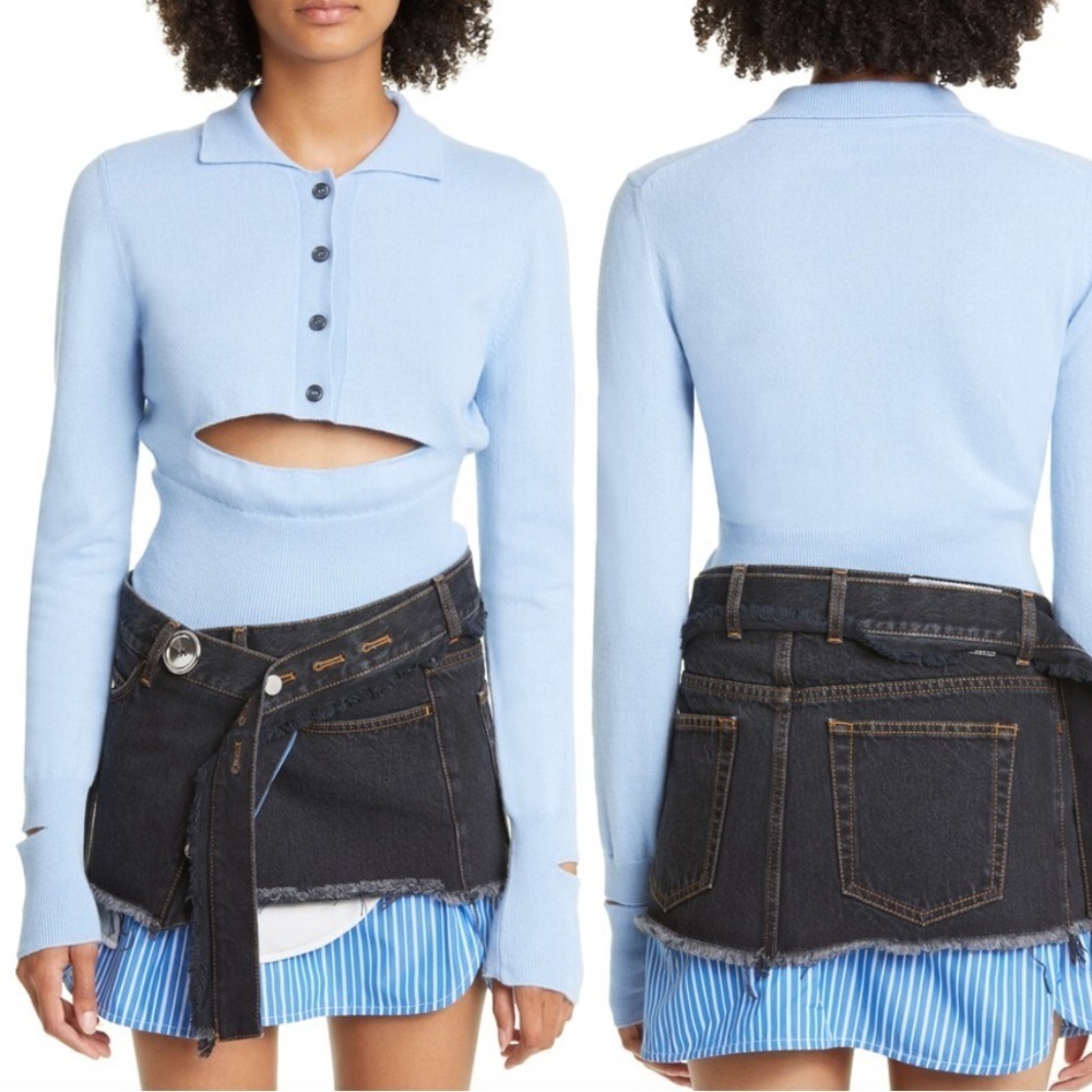 Meryll Rogge Cashmere Long Sleeve Polo Sweater